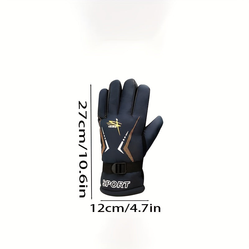 Thickened Ski Gloves Waterproof Cycling Gloves Brown