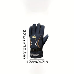 Thickened Ski Gloves Waterproof Cycling Gloves Brown
