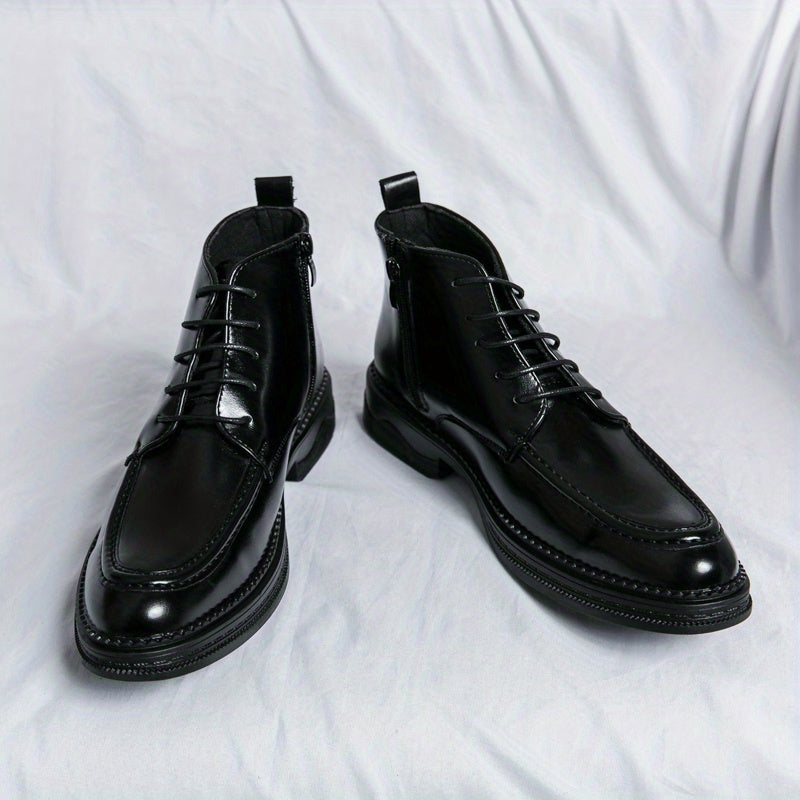 Men's Lace-up Ankle Boots Casual Walking Shoes Old Money