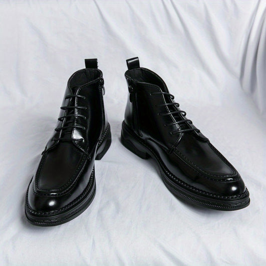 Men's Lace-up Ankle Boots Casual Walking Shoes Old Money