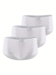 3 Pack Plus Size Sexy Panties Set Women's Plus Leopard Print Contrast Mesh