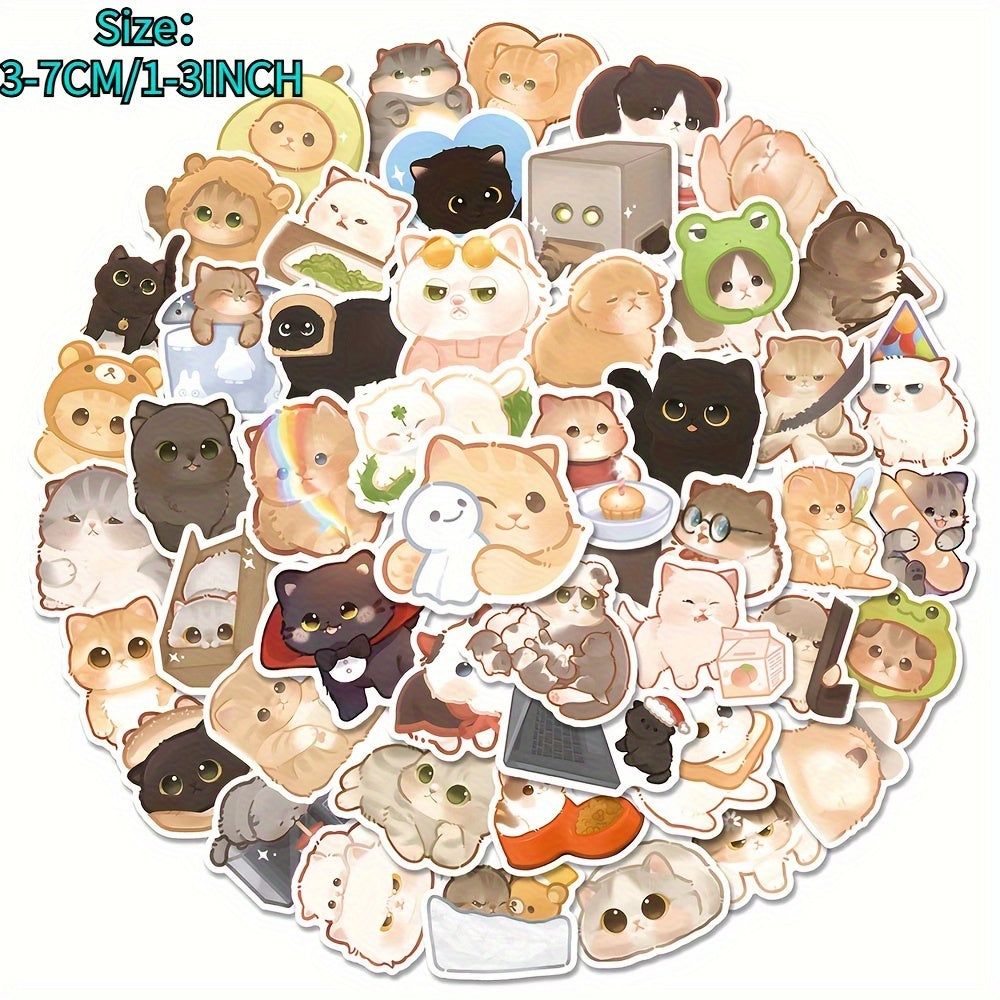 50pcs Cat Series Graffiti Stickers for DIY Decoration
