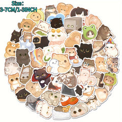 50pcs Cat Series Graffiti Stickers for DIY Decoration