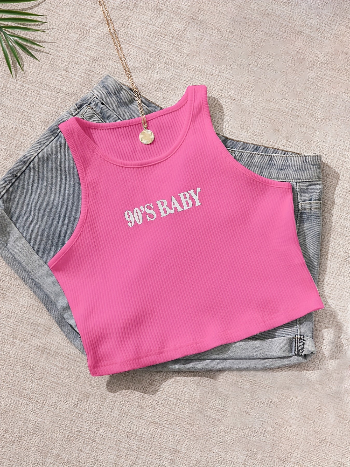 Ribbed Sports Cropped Tank Top Yoga Fitness Sleeveless Top