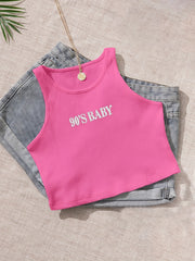 Ribbed Sports Cropped Tank Top Yoga Fitness Sleeveless Top
