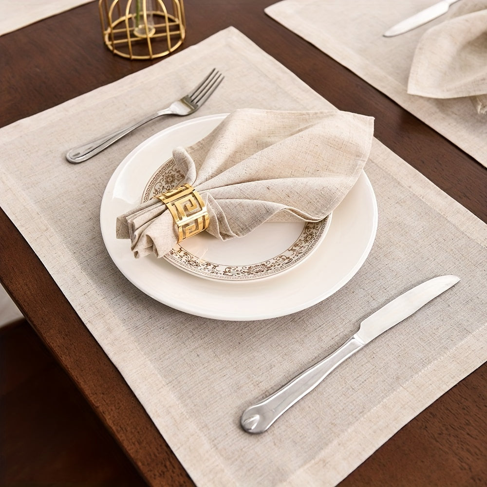 6pcs Beige Linen Napkins for Restaurant and Hotel Decor