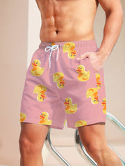 Men's Quick Dry Hawaiian Beach Board Shorts with Pockets