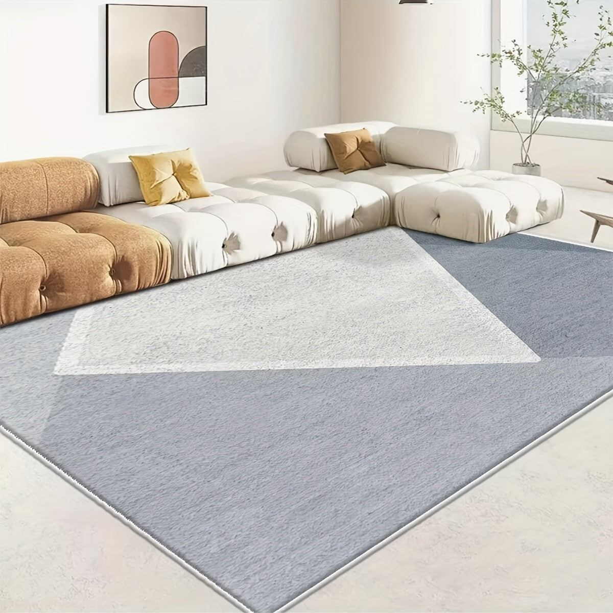 Modern Crystal Velvet Area Rug Non-slip Polyester
