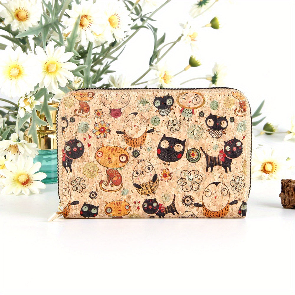 Vintage Pattern Clutch Coin Purse Zipper Around Wallet