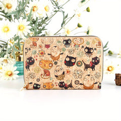Vintage Pattern Clutch Coin Purse Zipper Around Wallet