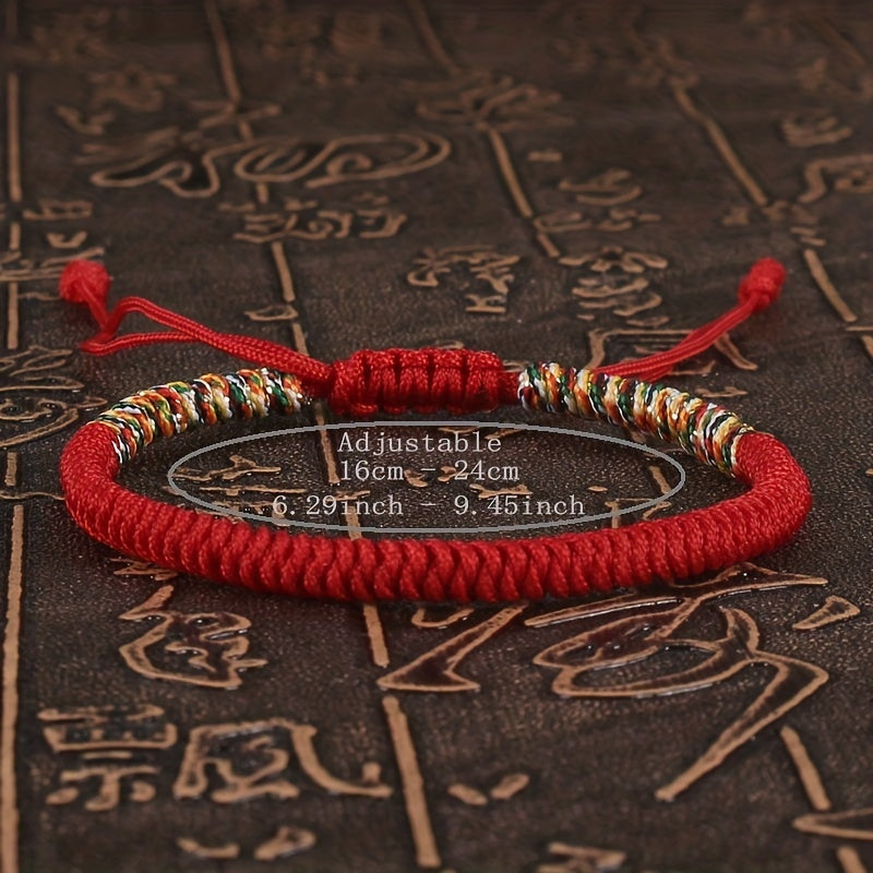 Buddhism Bracelet For Men Colorful Rope Lucky Red Bracelet