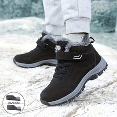 Men's Snow Boots Hook And Loop Fastener Warm Fleece Non slip Ankle Boots