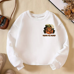Boys Sweatshirt TRICK OR TREAT Pumpkin Print Halloween Style