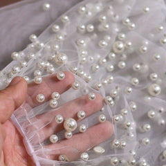 2pcs Embellished Mesh Sleeves Sheer Bridal Accessories