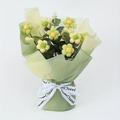 Creative Crochet Wool Eternal Flower Puffs Bouquet Handicrafts Flower