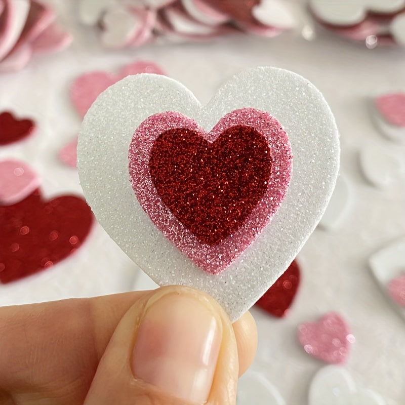 Mother's Love Stickers Red Heart Foam Self Adhesive Love Shape