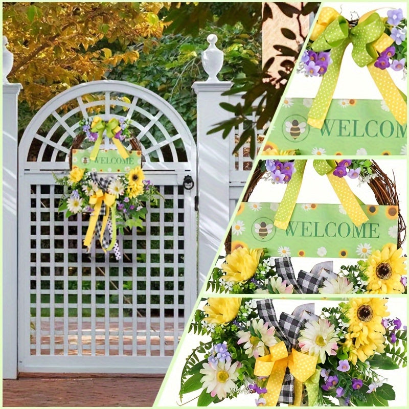 Spring Wooden Garland Decoration for Front Door - Holiday Party Supplies