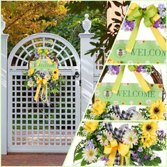 Spring Wooden Garland Decoration for Front Door - Holiday Party Supplies