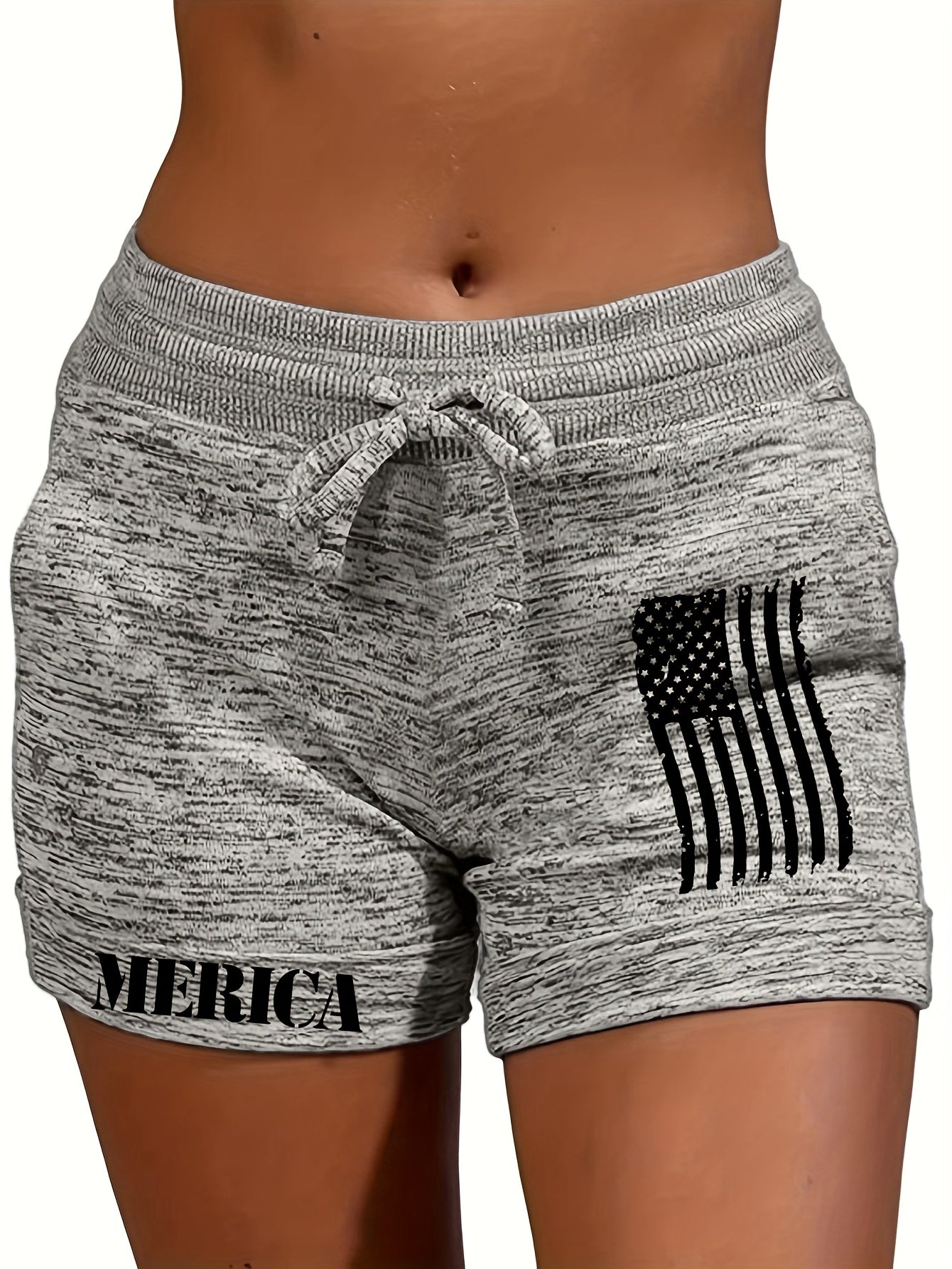 Print Drawstring Shorts for Women