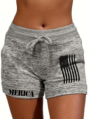 Print Drawstring Shorts for Women