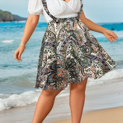 Paisley Floral Print Mini Pinafore Skirt
