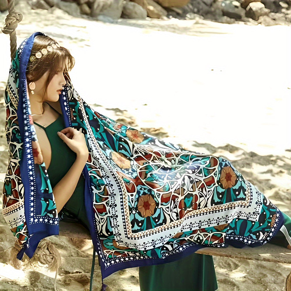 Large Printed Beach Towel Quick Drying with Tassels