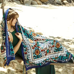 Large Printed Beach Towel Quick Drying with Tassels