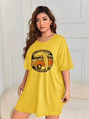 Retro Nightdress Plus Size Women's Sleep Dress