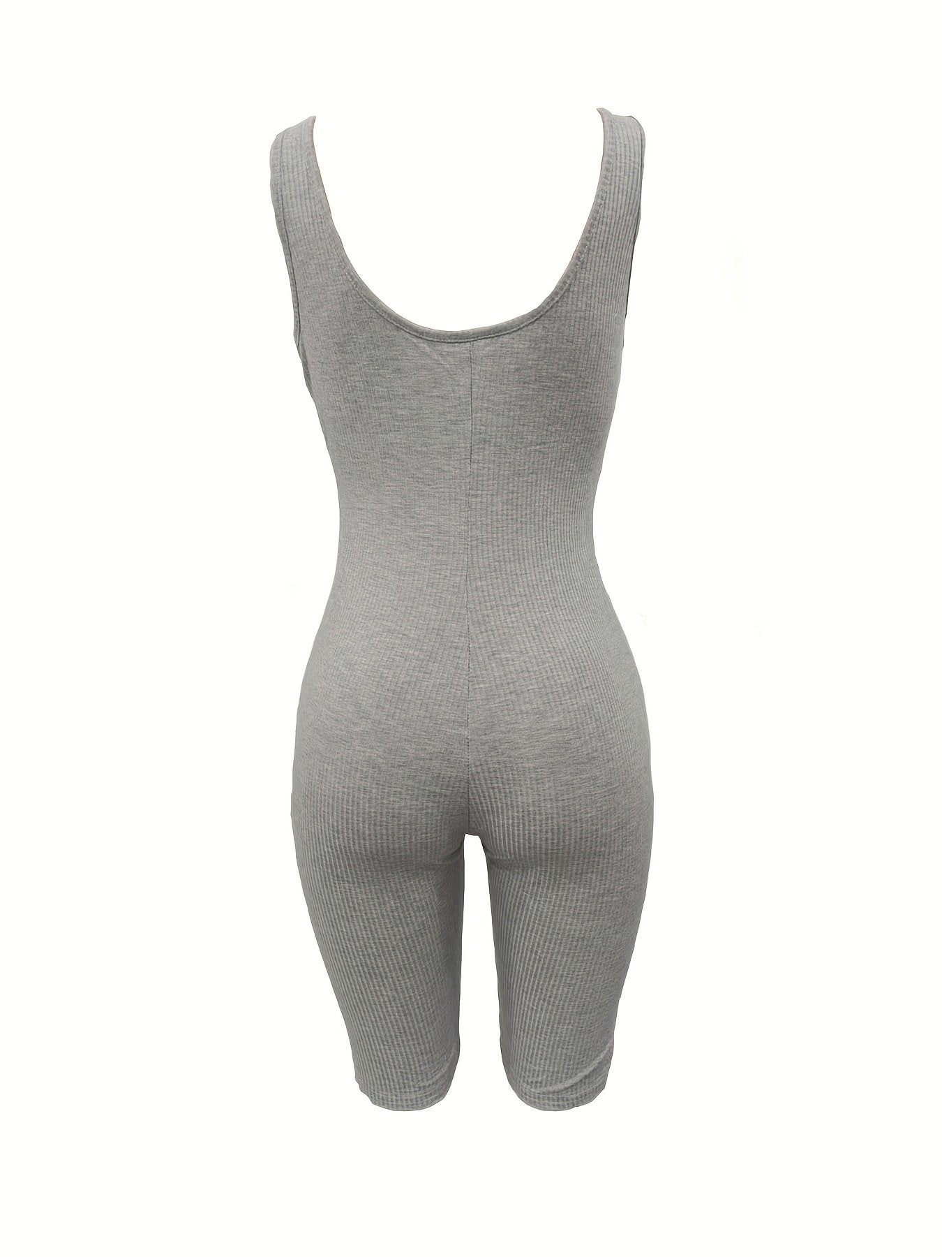 Solid Crew Neck Romper Jumpsuit Sleeveless Summer Casual Women's Clothing