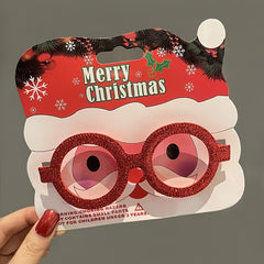Christmas Glasses Frame Glitter Holiday Eyewear Xmas Funny Photo Booth Costume