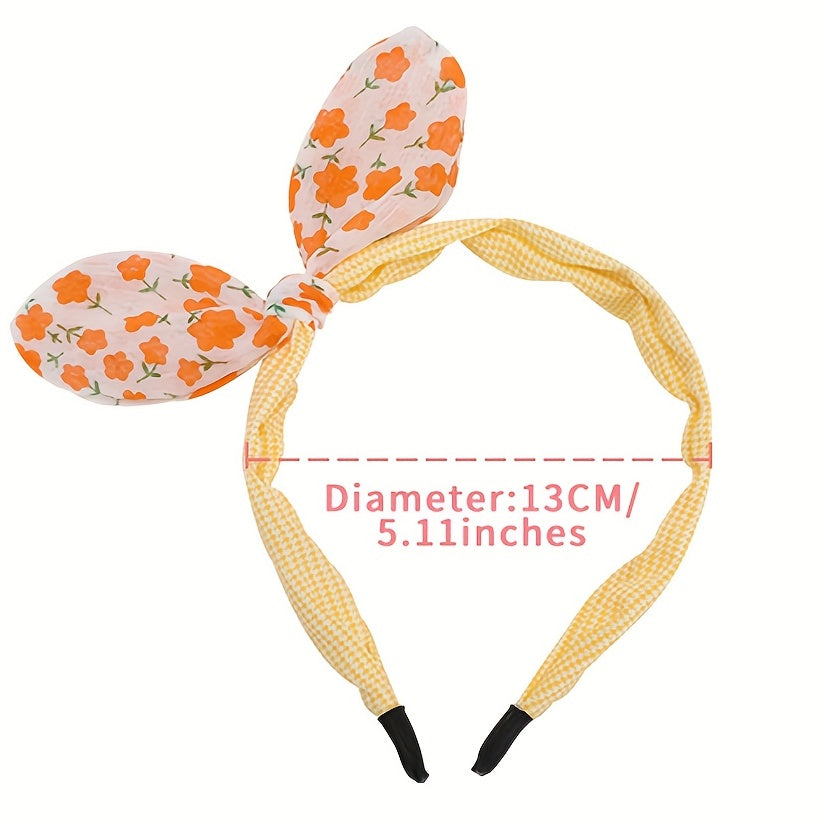 3pcs Floral Polka Dot Bow Hair Hoop Princess Hair Accessories