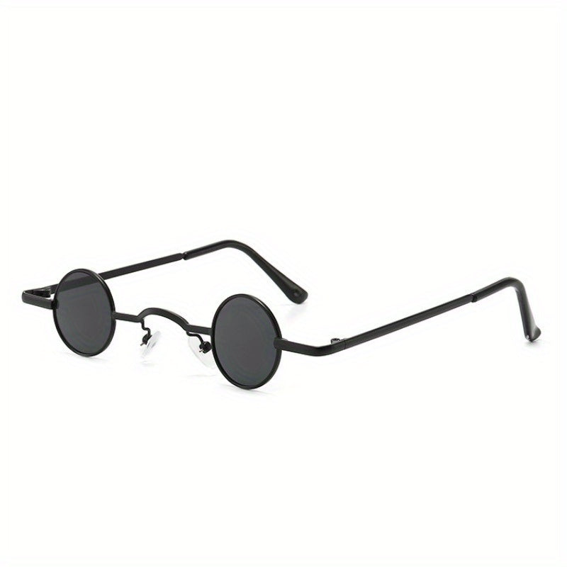 Y2K Round Tinted Sunglasses Steampunk Metal Glasses UV400