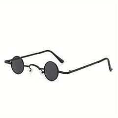 Y2K Round Tinted Sunglasses Steampunk Metal Glasses UV400