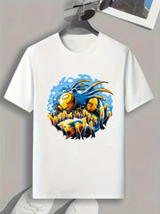 Creative Cartoon Print Men's Graphic T shirt Casual Comfy Tees For Summer