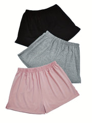 3 Pack Plus Size Pajama Bottoms Set Women's Plus Elastic Waist S