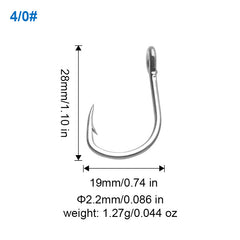 10pcs Large Shark Hook 10827 Stainless Steel Hook for Sturgeon Tuna