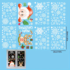 Christmas Elk Santa Claus Glass Door Static Stickers