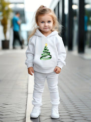 Girls 2pc Christmas Tree Hoodie & Sweatpants Set
