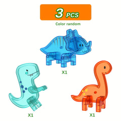3D Dinosaur Magnetic Building Blocks Kids Toy Set