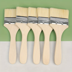 Long Handle Wool Brush Set Wooden Handle Paint Brush Soft Hair Brush Barbecue