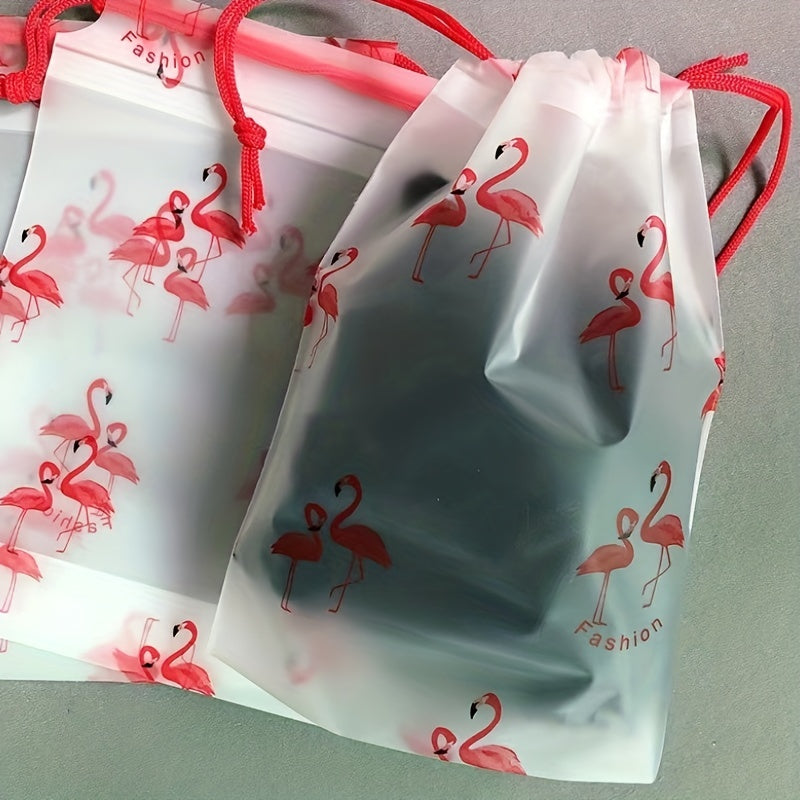 3pcs Flamingo Drawstring Travel Underwear Clothes Storage Bag