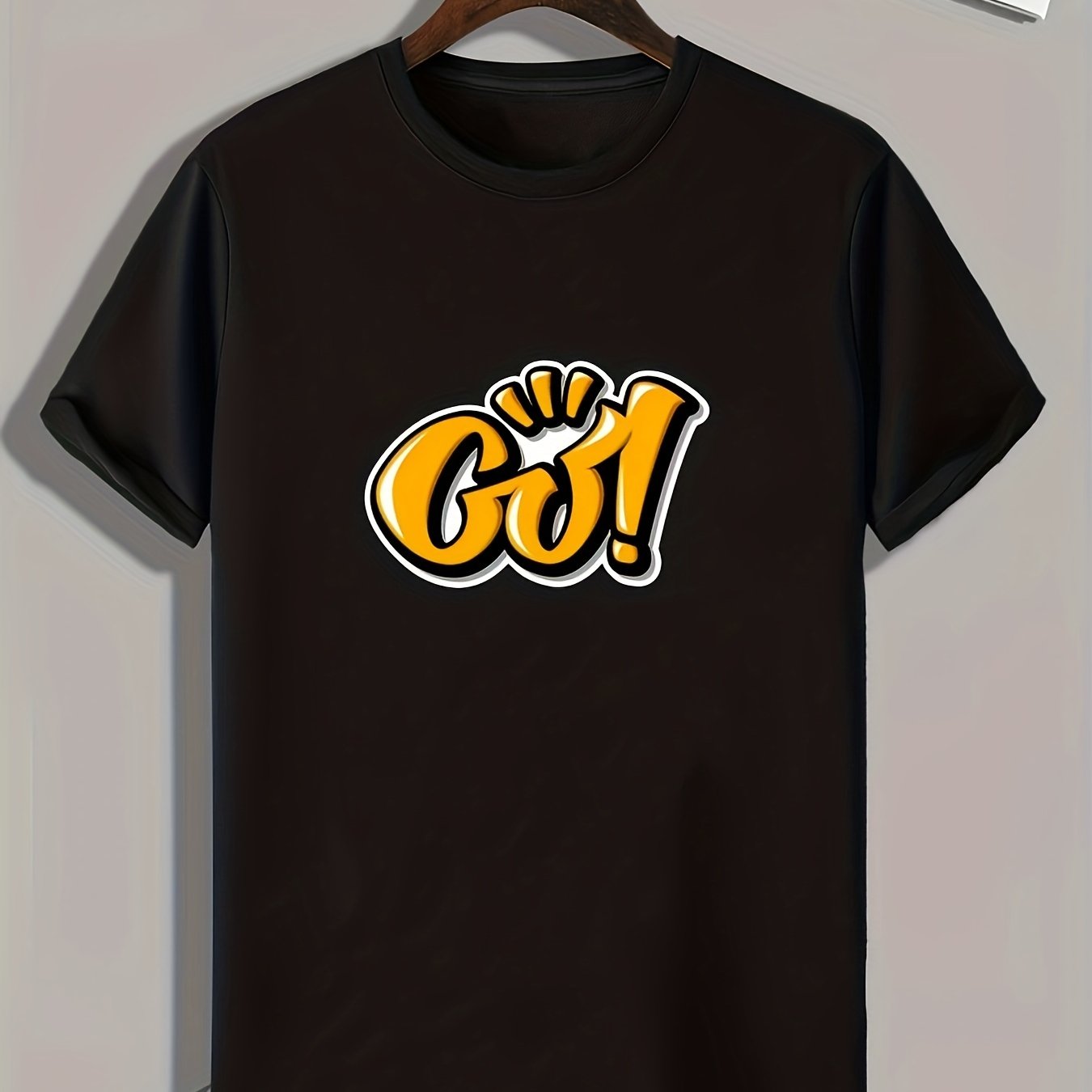 Men's 'Go' Print Graphic T-shirt for Summer