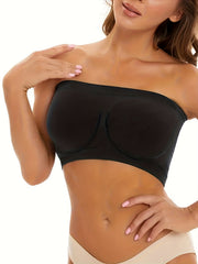 2pcs Strapless Bandeau Bras Soft Stretch Everyday Bra Women's Lingerie