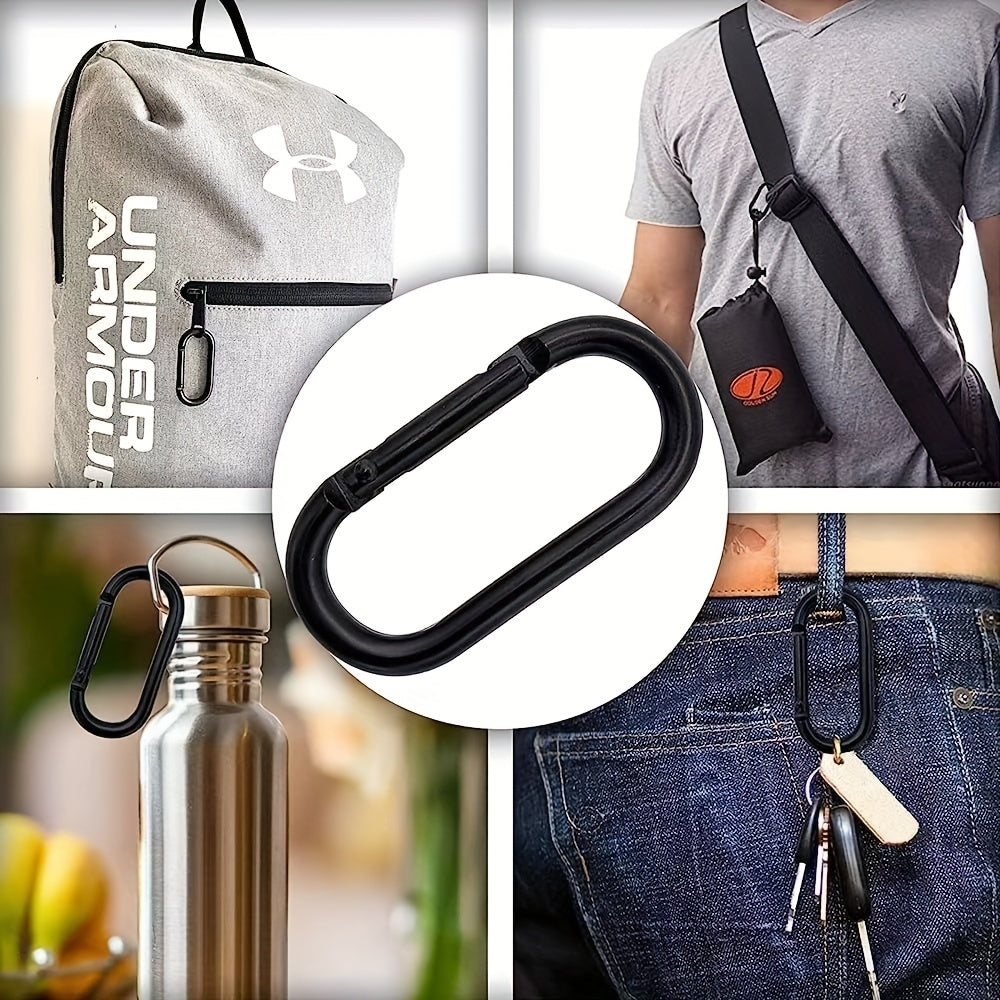 10pcs Carabiner Clips Chain Connectors With Key Rings for Outdoor Activities