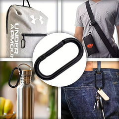 10pcs Carabiner Clips Chain Connectors With Key Rings for Outdoor Activities