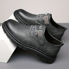 Men's Round Toe Derby Lace-Up Dress Shoes for Office Business