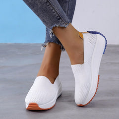 Women's Casual Sneakers Flying Woven Slip on Loafers