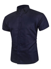 Men's Business Formal Short Sleeve Button Up Shirt