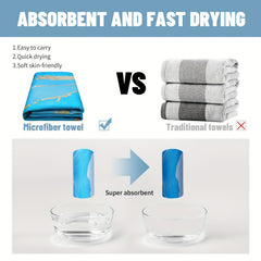 Microfiber Beach Towel Quick Drying 27.5x55 Water Absorbent Soft Towel