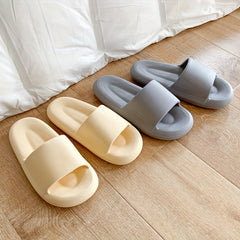 Women's Solid Pillow Slides Slip On Open Toe Soft Sole Home Comfy Slides